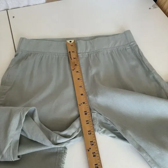 Wearables XCVI Sara Ankle Pants Pull On‎ Crop Raw Hem Elastic Waist M Mint Green - Picture 10 of 16